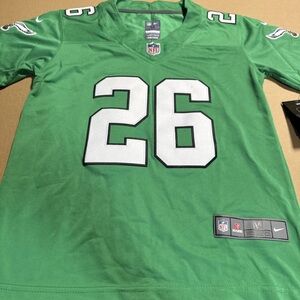 NWT Youth Medium Philadelphia Eagles Saquon Barkley Throwback Kelly Green Jersey